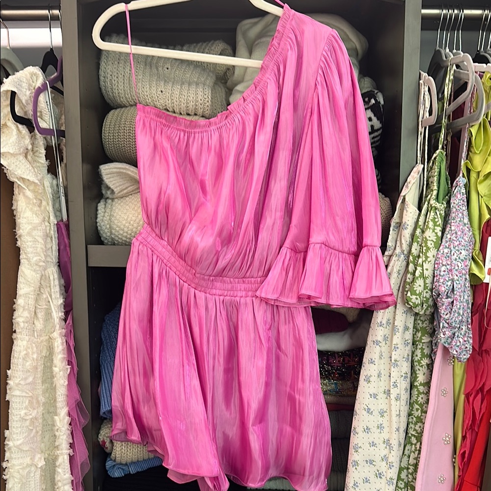 Vibrant Pink One-Shoulder Dress